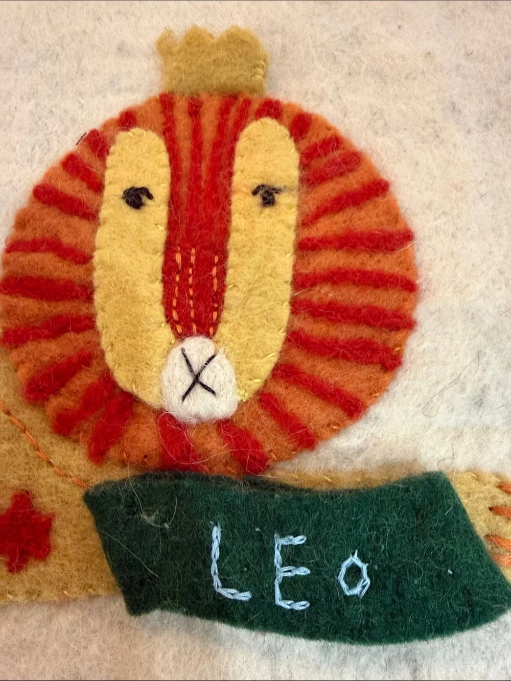 West Elm Leo Lion Felt Zodiac Banner.